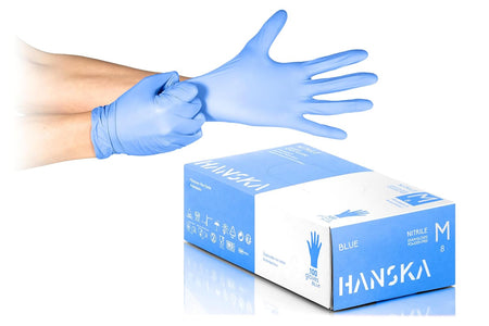 Guantes de nitrilo HANSKA: calidad y cantidad, 100 unidades por caja