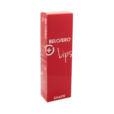 Belotero Lips Shape dermal filler packaging, designed for lip volume and definition, available from a Europe distributor.