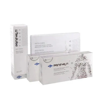 Profhilo Body Kit featuring body cream and patches for skin hydration and elasticity, ideal for mesotherapy and dermal fillers.