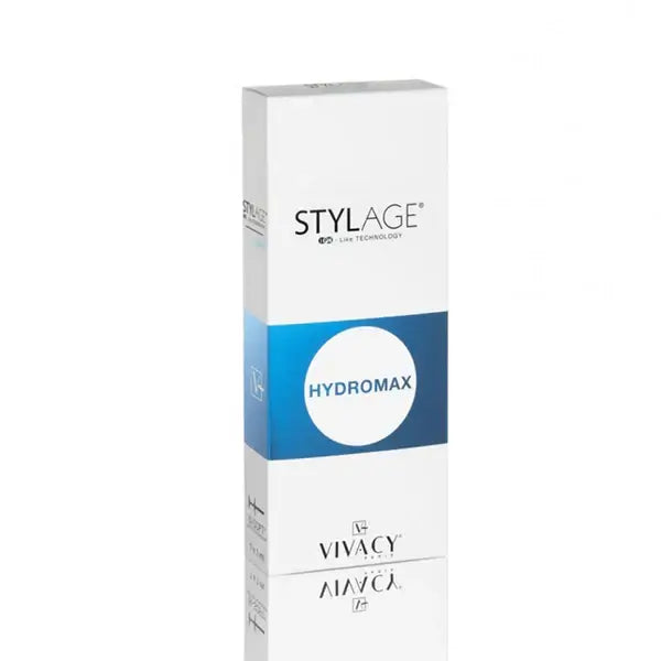 Stylage Hydro Max Bi-SOFT packaging, an advanced dermal filler for intensive hydration and skin quality improvement.