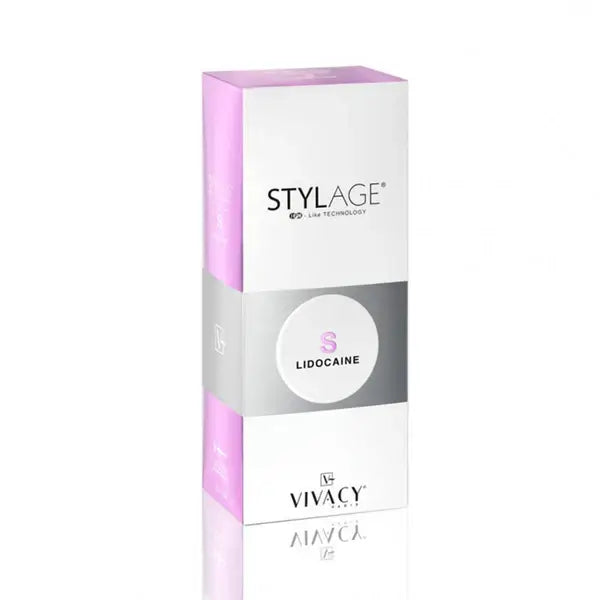 Stylage S Bi-SOFT Lidocaine dermal filler packaging, showcasing advanced formula for wrinkle treatment and revitalization.