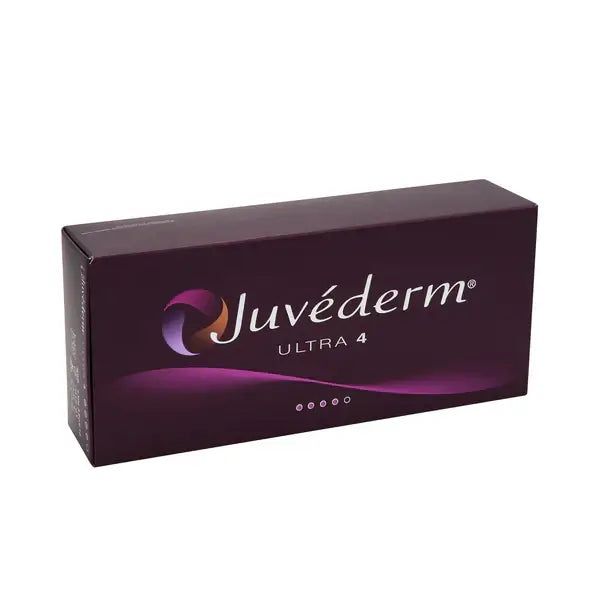 Juvéderm Ultra 4 box, a high-quality dermal filler for deep wrinkles and volume restoration, fast shipping from Europe distributor.